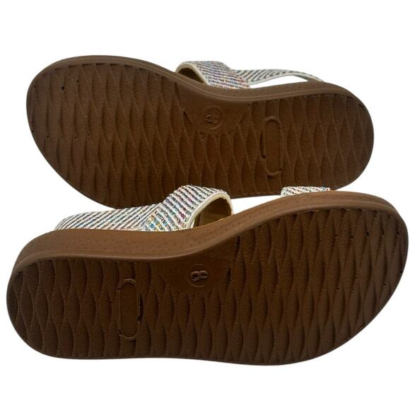 MINI MODA Girls Shimmery Open Toe Strap Sandals 8 - Picture 4 of 5